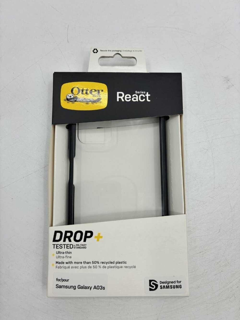 OtterBox React Series Clear Case for Samsung Galaxy A03s Drop+ Protection Slim